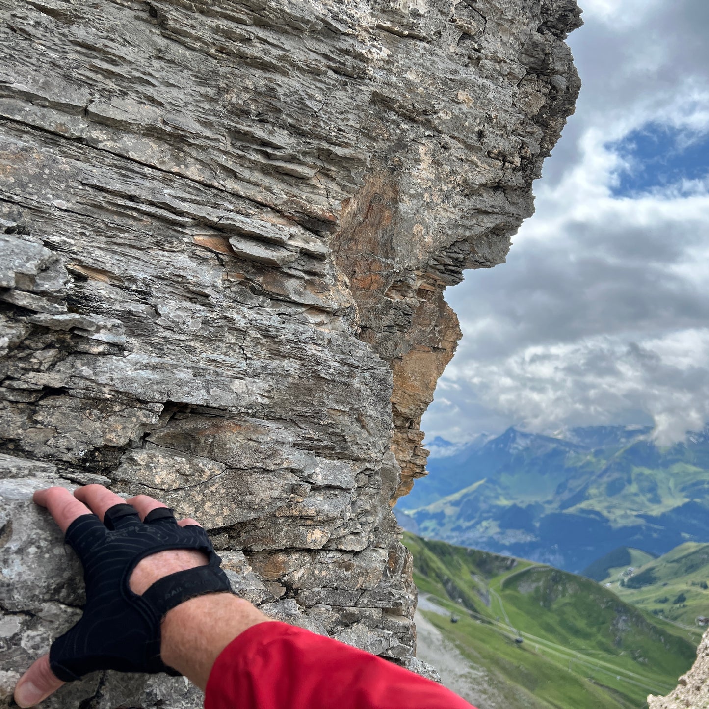 P.R. Gear Trail Gloves on the Rottstock Via Ferrata in Grindelwald, Switzerland